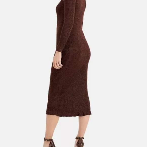 NWOT LUCY PARIS Carolyn Brown Glitter Fall Dress Small - Picture 5 of 5